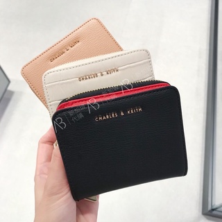 Charles & keith專櫃正品｜正貨小CK拉鍊經典短夾皮夾 CK6-10770420-6