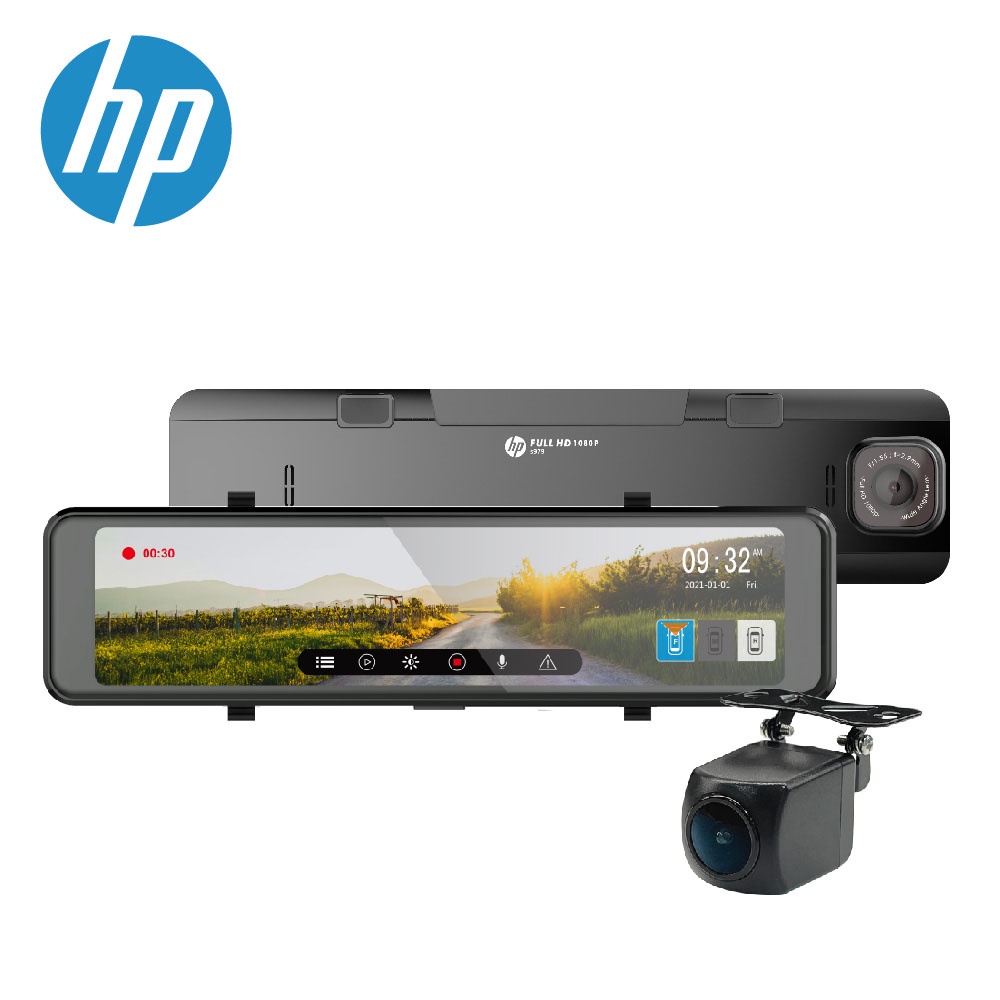 HP 惠普 S979【免費安裝+送128G】電子後視鏡 Sony星光級感光元件 GPS測速 行車紀錄器 可選配第三鏡頭