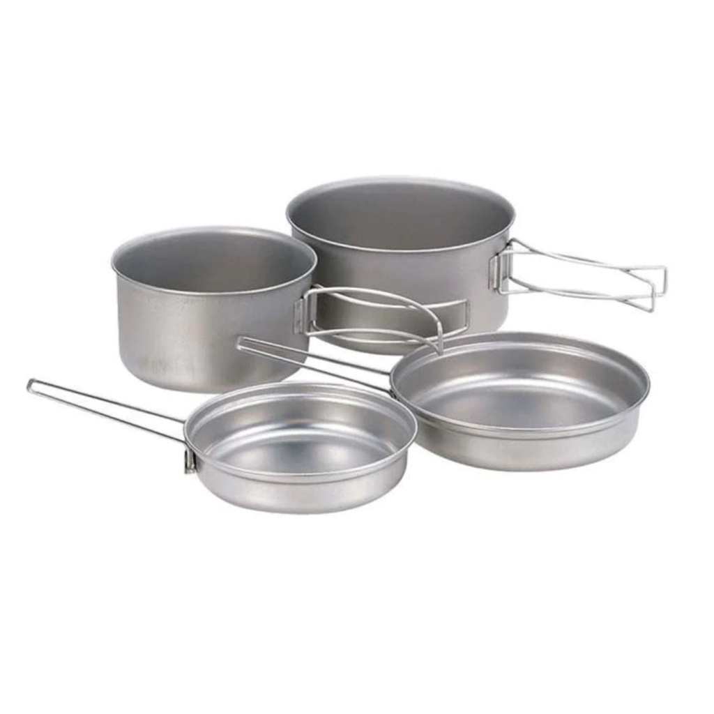 在台現貨不用等Snow Peak 4-pc Titanium Cookset 鈦金屬煮食雙鍋四件套裝 SCS-020T