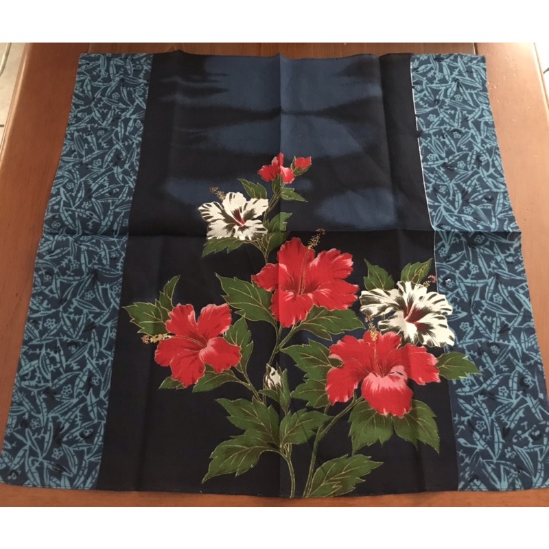 日本手帕日式藍染扶桑花 No 64 34 大手帕 蝦皮購物