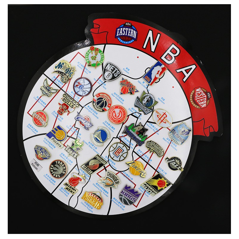超有質感 NBA 球隊LOGO紀念徽章豪華組(東西聯盟32球隊) 湖人隊 勇士隊 公牛隊 雷霆隊 馬刺隊 火箭隊