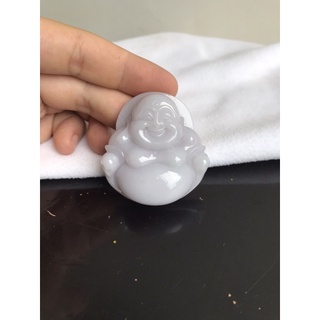 早期收藏緬甸翡翠厚莊大料淡紫羅蘭財神彌勒佛