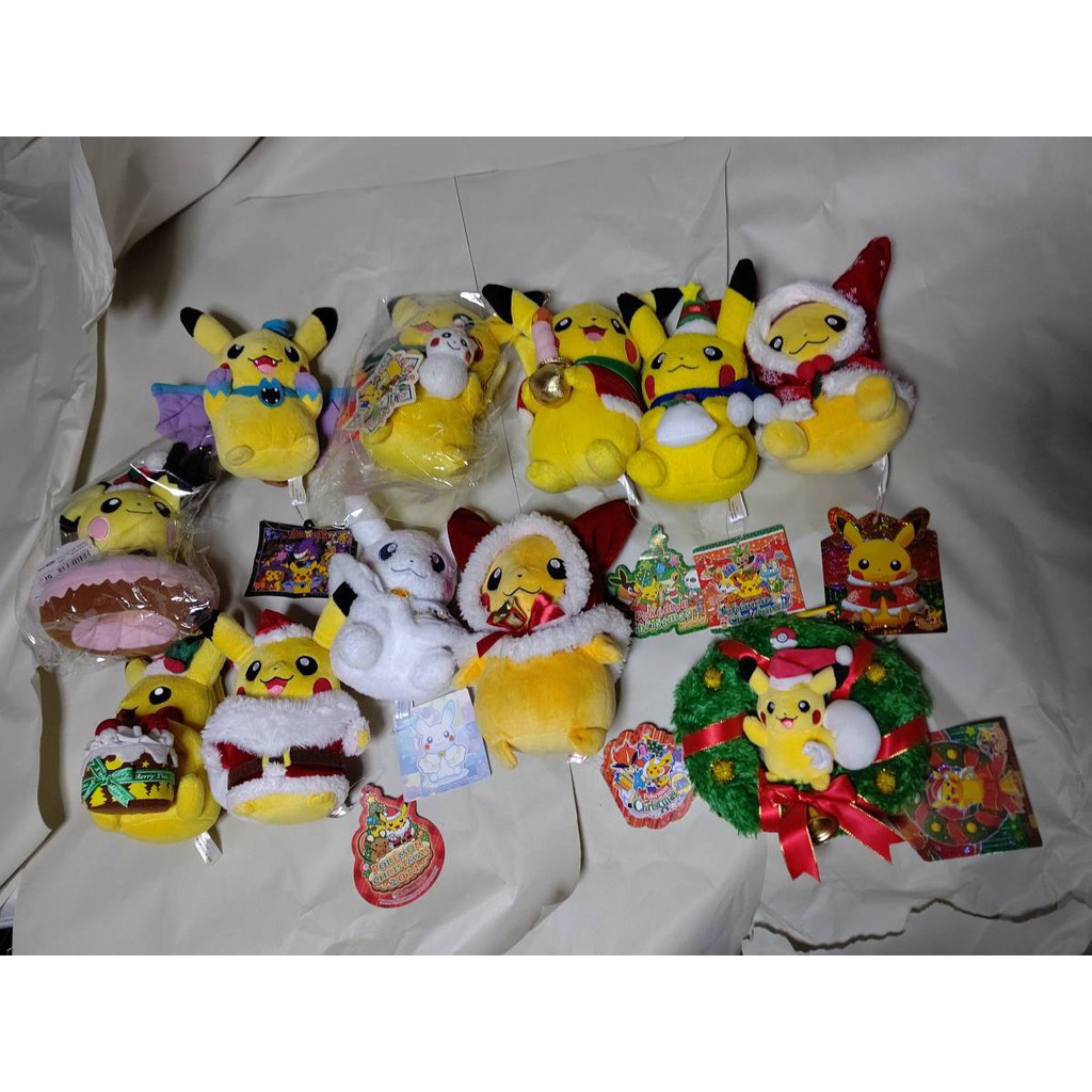 比比昂 寶可夢 ポケットモンスターピカチュウクリスマスぬいぐるみ10体セットポケモンセンタ 蝦皮購物