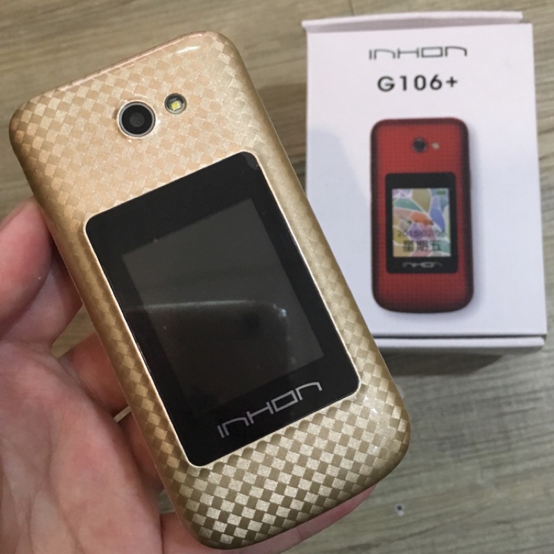 INHON G106+ 折疊翻蓋手機 金色