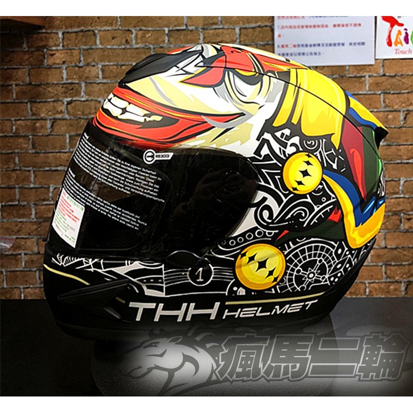 瘋馬二輪 Thh T80 彩繪小丑三代小帽體3m吸濕排汗專利內襯雙d扣輕量全罩帽安全帽免運費 蝦皮購物