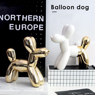 【ZACH & VIVI 窩窩宅】丹麥 氣球狗 陶瓷 北歐 擺飾 擺件 金色 銀色 玫瑰金 白色 紅色 電鍍 鍍金
