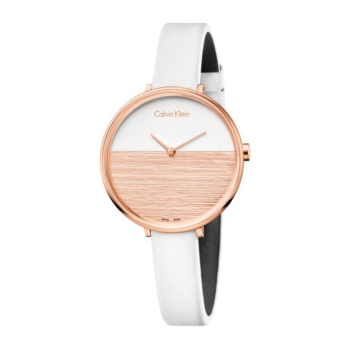 Calvin Klein CK極簡撞色質感皮帶腕錶(K7A236LH)37mm