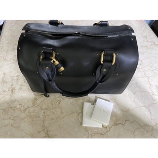 CHLOE Aurora波士頓包/經典黑/Chloe鎖頭包/Paddington/leather Duffle bag