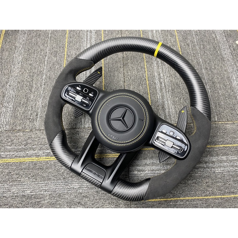 賓士 Mercedes BENZ AMG 63碳纖維Carbon fiber 麂皮方向盤 U88系統
