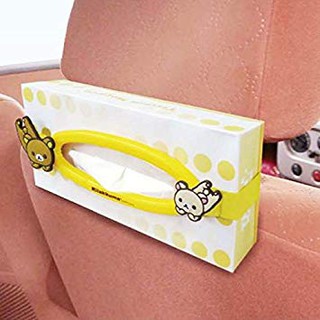 車之嚴選 cars_go 汽車用品【RK96】日本 Rilakkuma 懶懶熊 拉拉熊/懶妹造型 面紙盒扣帶 置物架