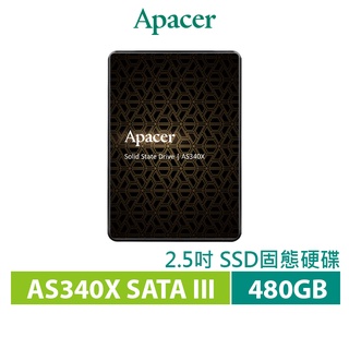 Apacer 宇瞻 AS340X SATA3 2.5吋 480GB SSD固態硬碟