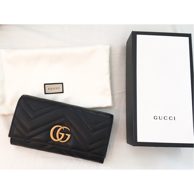 Gucci GG Marmont continental wallet 馬夢長夾-黑色現貨