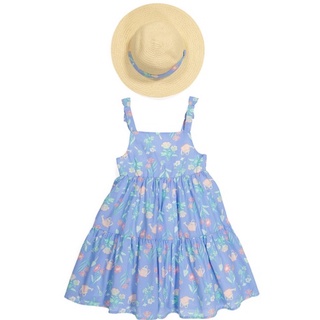 SIGRID OLSEN女童洋裝/Girls Garden Print Dress With Straw Hat附帽子