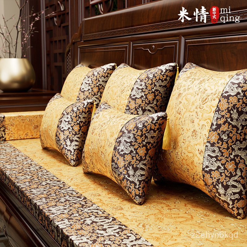 創新舒適🔥紅木沙發坐墊中式實木家具乳膠海綿墊羅漢床罩帶靠背太師圈餐椅墊