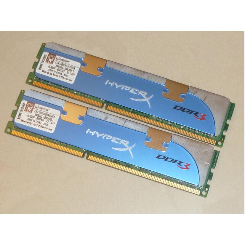 一對共4G Kingston 金士頓 KHX1600C9D3K2/4GX 雙面顆粒 DDR3 1600