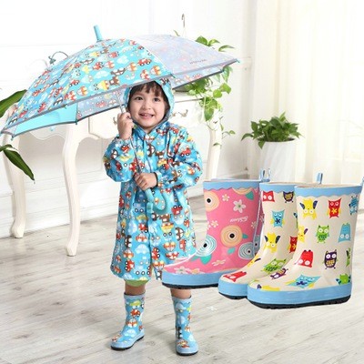 艾莉小舖~ins爆款韓國原單enbihouse兒童雨鞋雨靴　高檔兒童雨鞋貓頭鷹雨靴