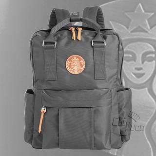 Starbucks 台灣星巴克 2019 輕旅行後背包(灰) 女神LOGO 厚帆布 個性背包 灰女神後背包 女神牛皮標