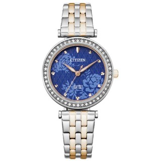 CITIZEN 星辰錶 ER0218-53L 時尚水晶石英腕錶/藍 30mm