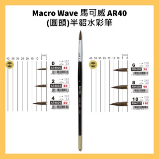 Macro Wave 馬可威 AR40(圓頭)半貂水彩筆