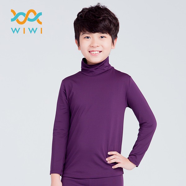 【WIWI】MIT溫灸刷毛高領發熱衣(羅蘭紫 童100-150)0.82遠紅外線 迅速升溫 加倍刷毛 3效熱感 輕薄顯瘦