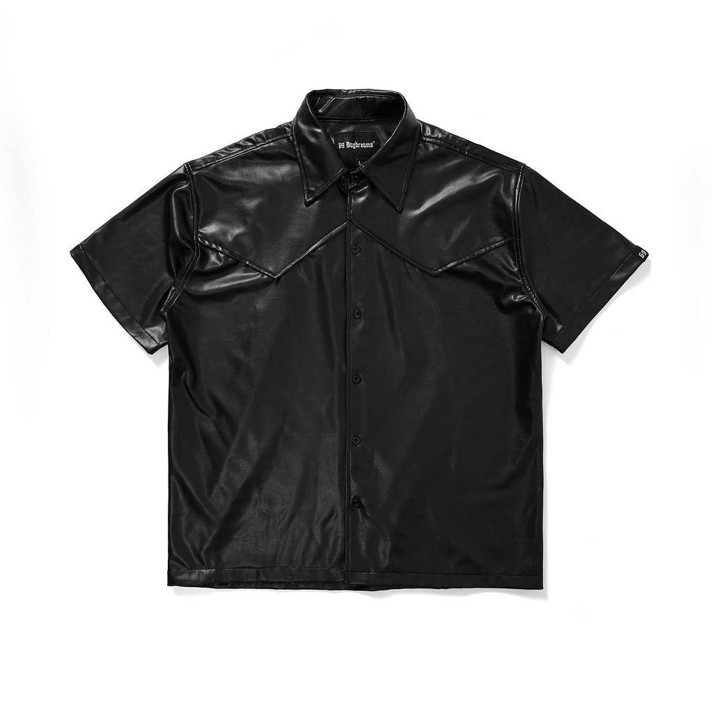 短袖皮革襯衫黑色鑽石皮革襯衫 - 69 DAYDREAMS