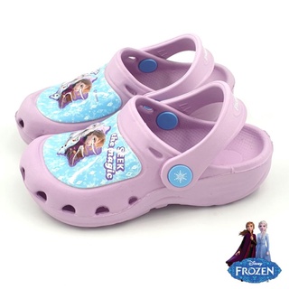 【MEI LAN】冰雪奇緣 FROZEN 安娜 艾莎 輕量 防水 兒童 電燈 布希鞋 園丁鞋 25437 紫 另有藍色