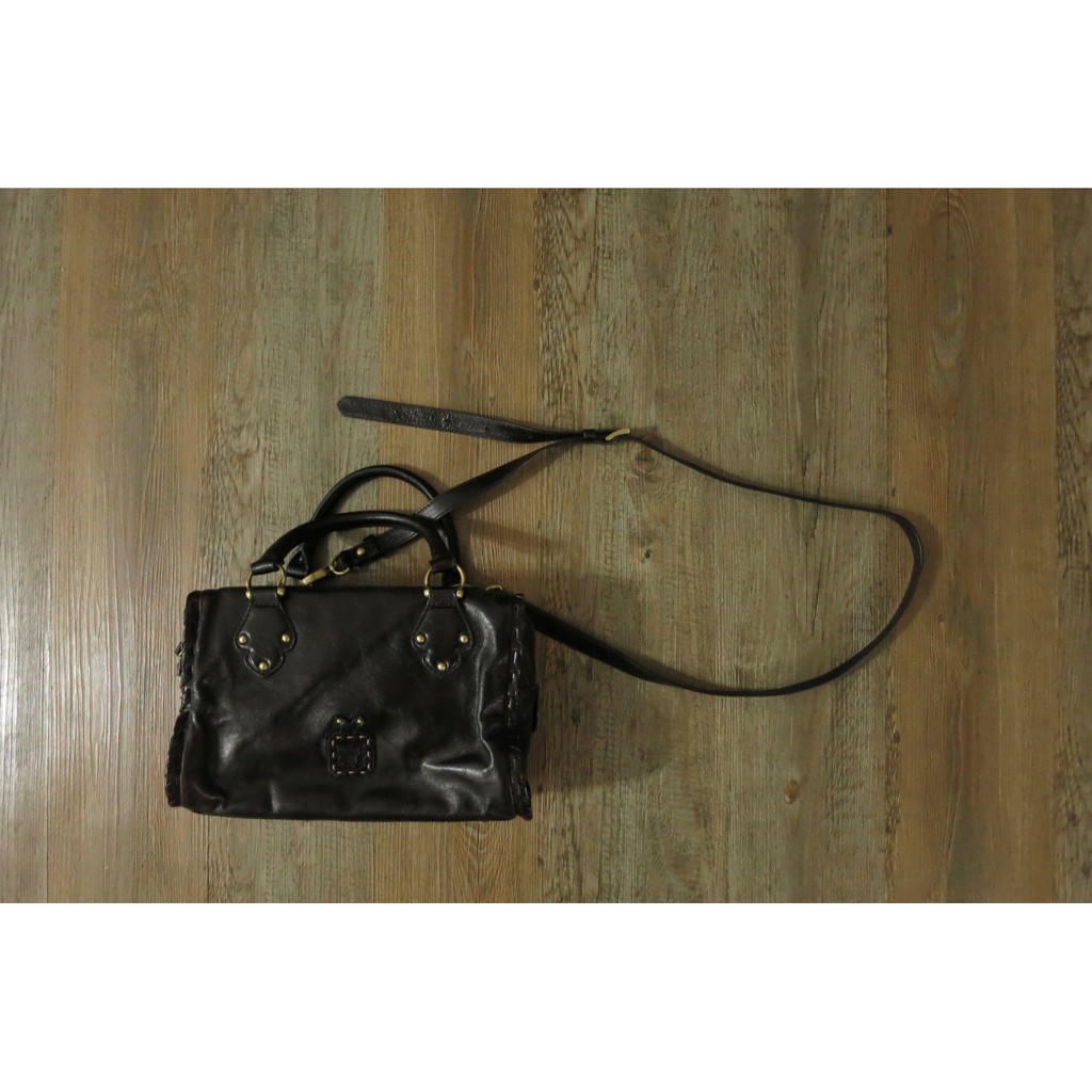 日本帶回二手anna Sui 真皮復古側背包手提包女s93 Bk 降 蝦皮購物