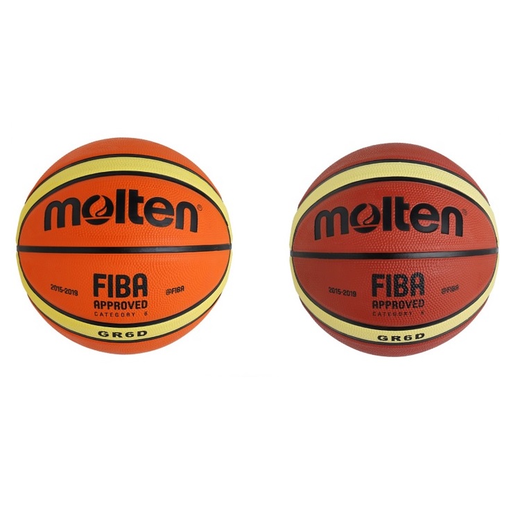MOLTEN 超耐磨深溝橡膠籃球 6號籃球 GR6D 12片貼深溝籃球 室外籃球 練習教學籃球 FIBA