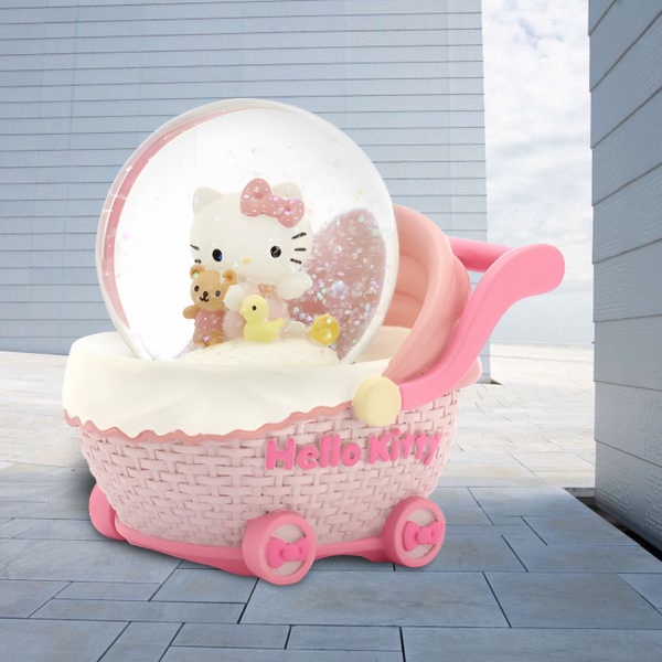 [現貨 免運]JARLL 讚爾 Hello Kitty Baby Carriage 水晶球音樂盒 KT1901生日 畢業