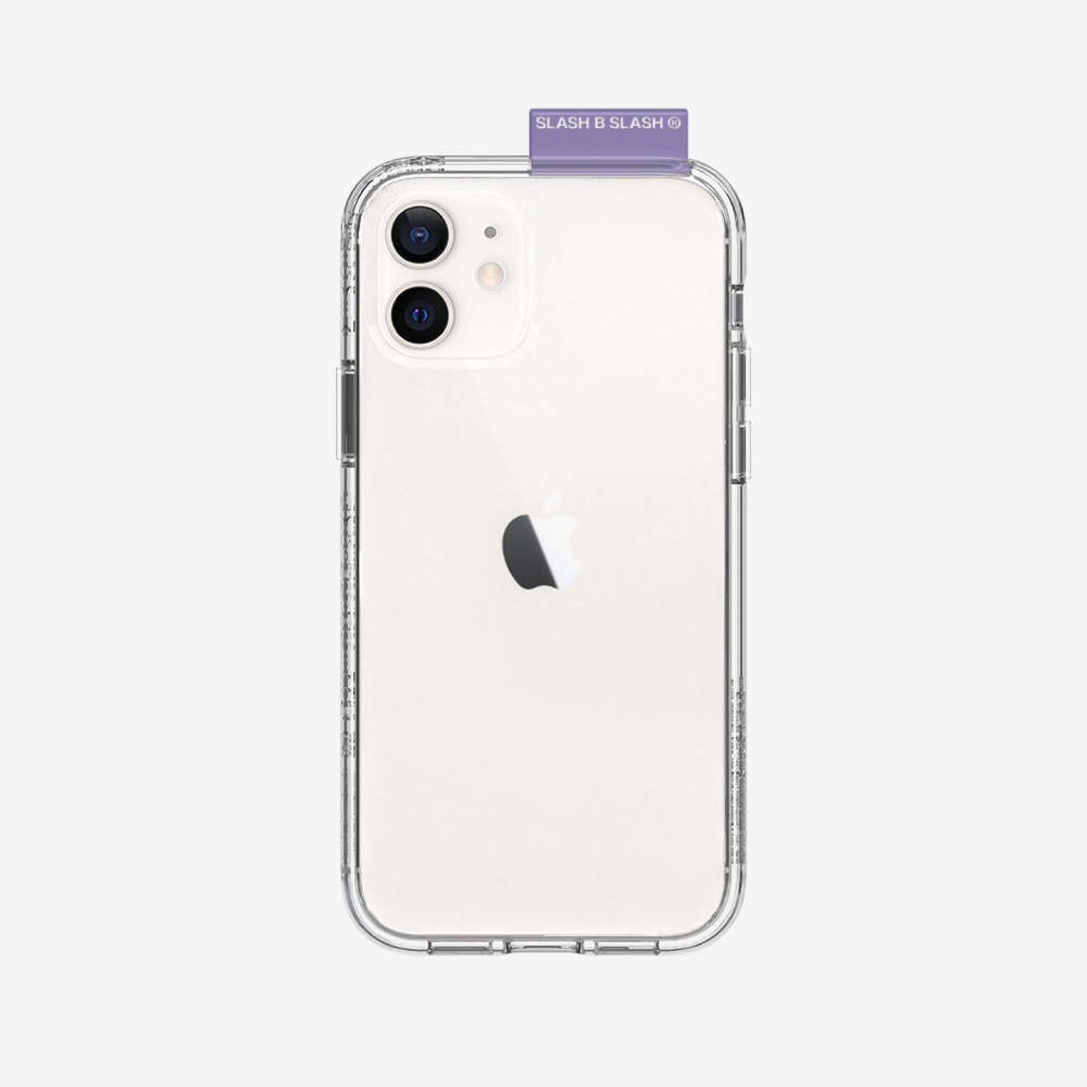 SLASH B SLASH iPhone12系列 Tag 透明防撞紫色標籤保護殼