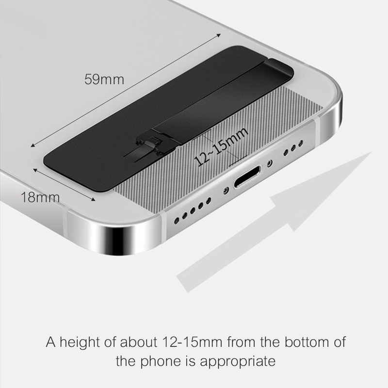 Image of 0.6mm 超薄隱形背貼手機座 / 通用便攜式可折疊不銹鋼台式支架 #6