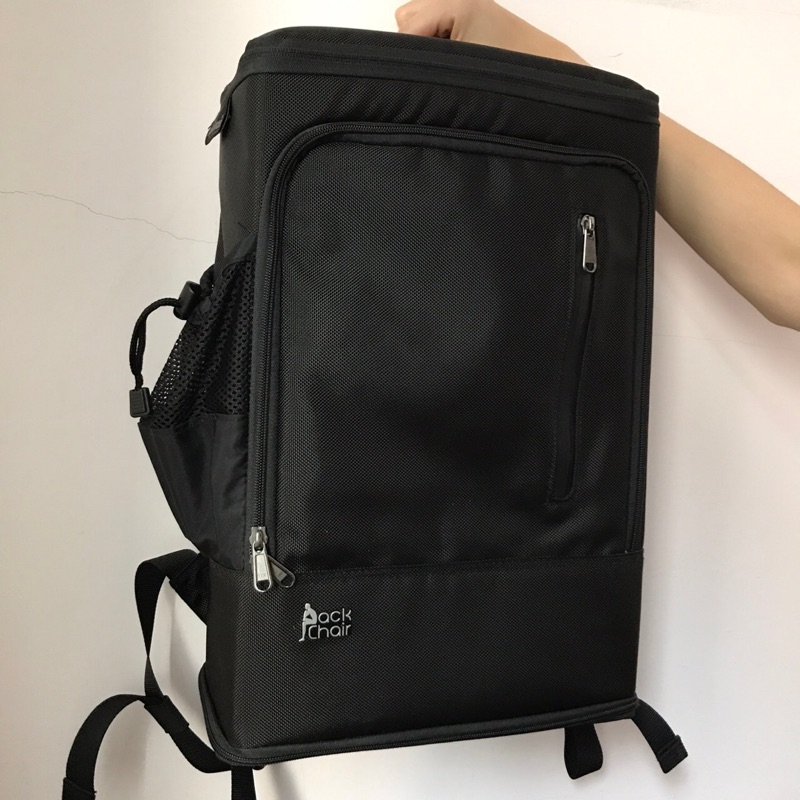 PackChair椅子包 盾牌包 防身包 電腦包 後背包 自助旅行包 黑色有胸扣版 （付防水套）