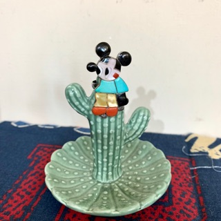 老品 Navajo Zuni 米奇 戒指 Mickey Disney 銀飾 迪士尼 綠松石 珊瑚 彩色寶石 印地安 銀戒