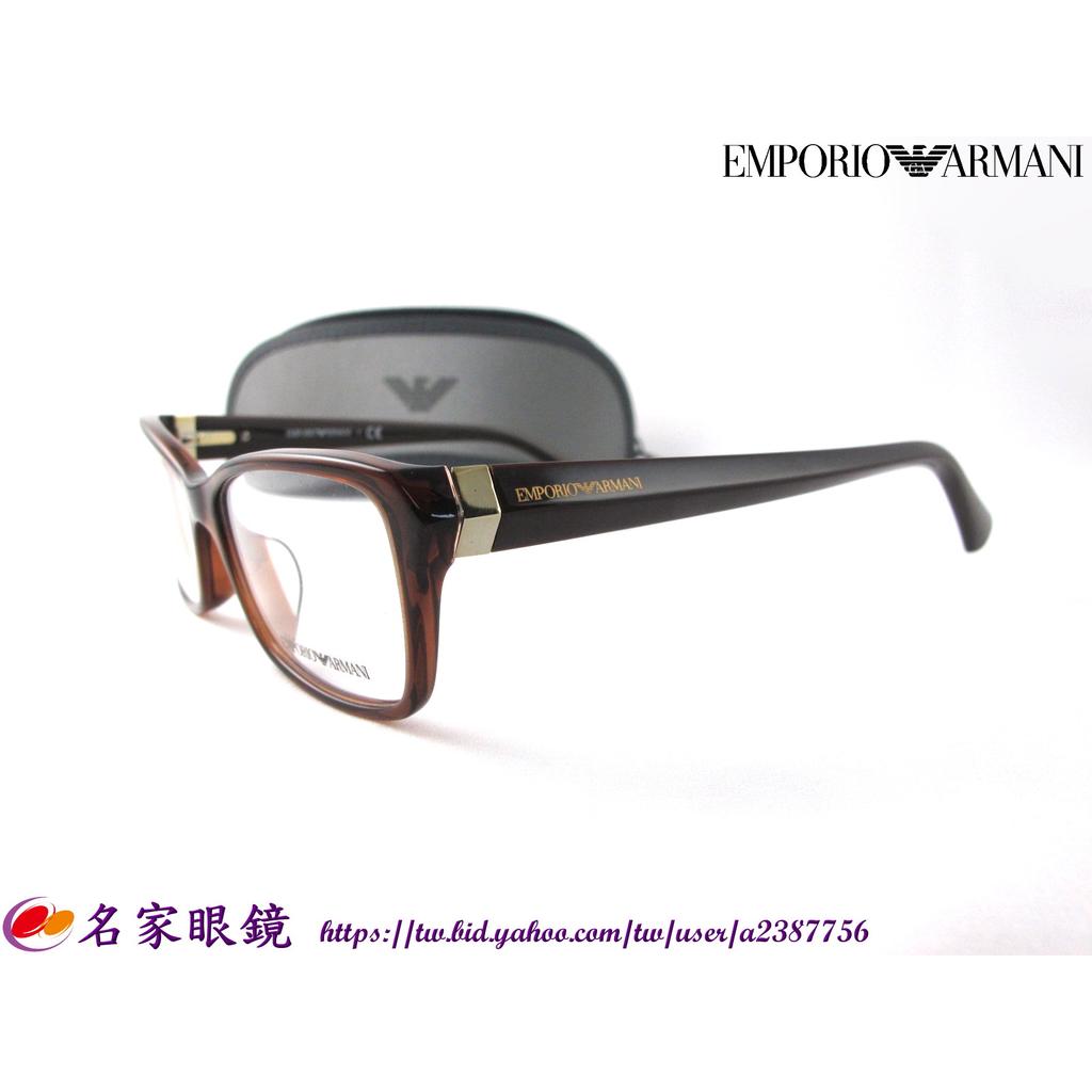 【名家眼鏡】EMPORIO ARMANI "亞洲版"時尚簡約彈簧鏡腳咖啡色光學膠框EA 3023F  5198【台南成大店】