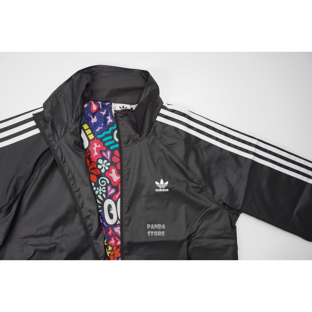 胖達）ADIDAS ORIGINALS 三線立領外套防風風衣DV2655 黑女| 蝦皮購物