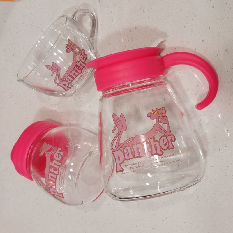 現貨 全新 頑皮豹 冷水壺 玻璃罐 玻璃杯 三件組 pink panther 粉紅豹 茶壺組