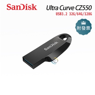 SanDisk 32G 64G 128G Ultra Curve CZ550 USB3.2 Gen1 高速 隨身碟 黑