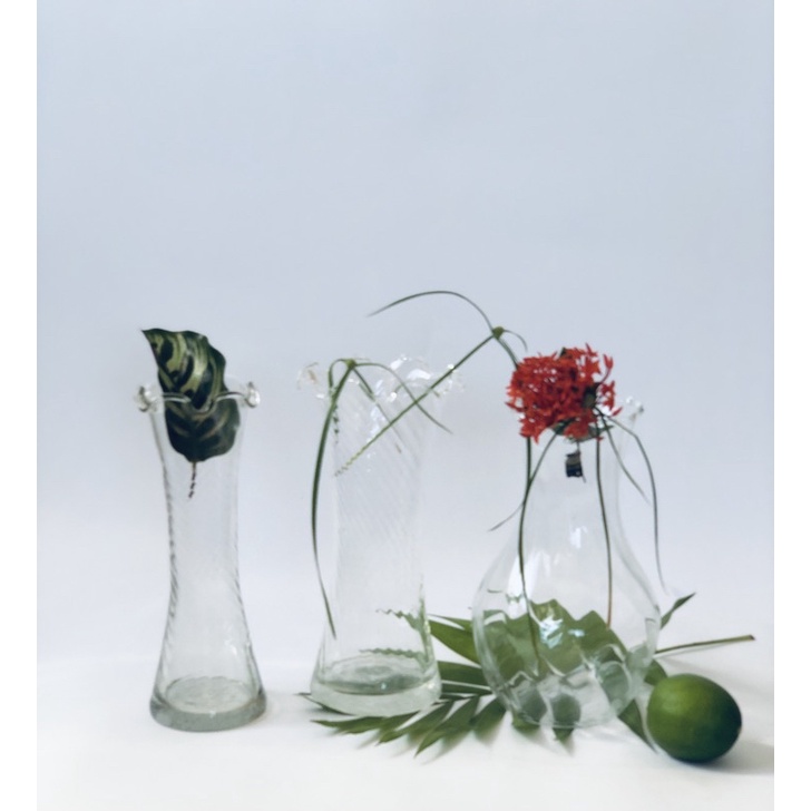 「二手復古」台灣早期MIT 半霧面花瓶&amp;全透明玻璃花瓶