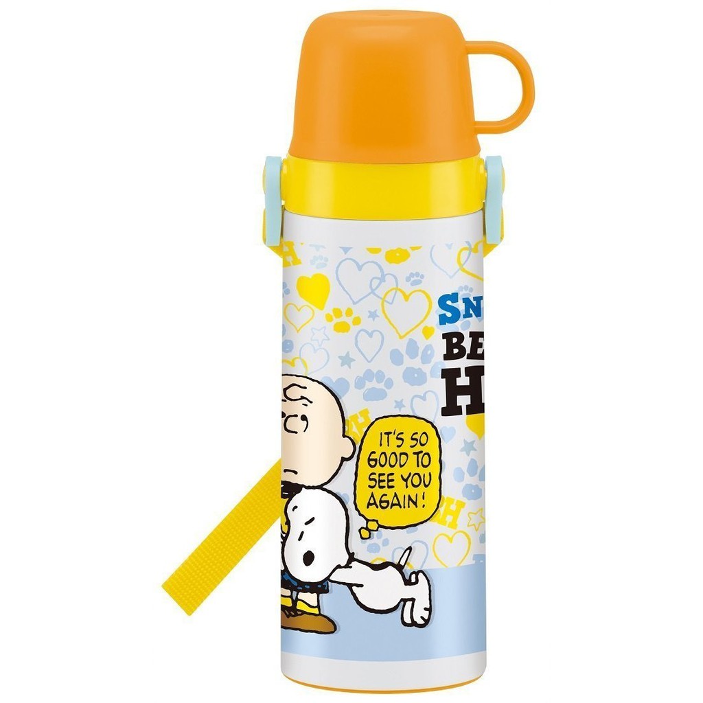 【棠貨鋪】日本 史努比 SNOOPY x SKATER 2用 超輕量 不鏽鋼 直飲式水壺 保溫瓶 600ml