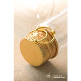 順順飾品--純金耳環--香港5G硬金光面草管小珠珠圈式耳環┃直徑約13mm