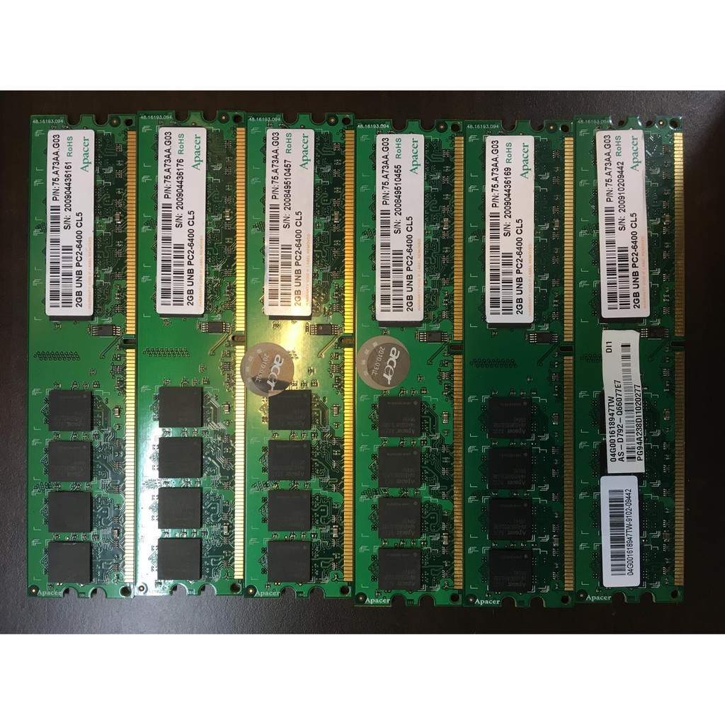 DDR2 2G記憶體 APACER  6支400元