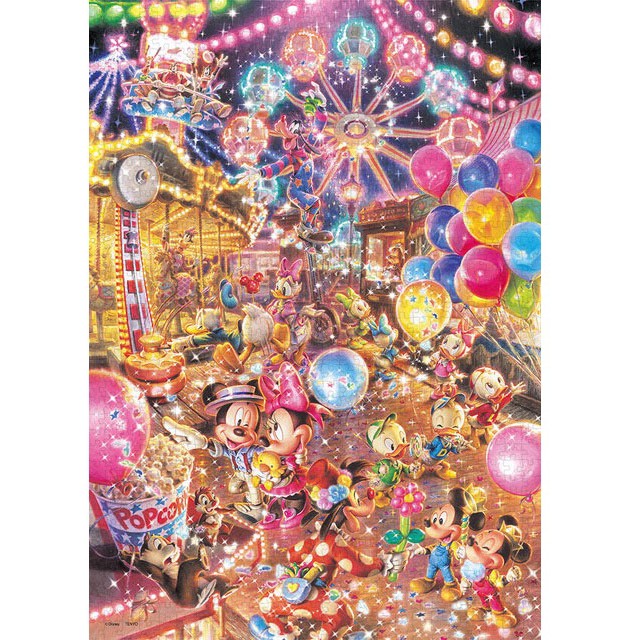 Tenyo  米奇米妮 夜晚的遊樂園  1000片  拼圖總動員  迪士尼  迷你  日本進口拼圖