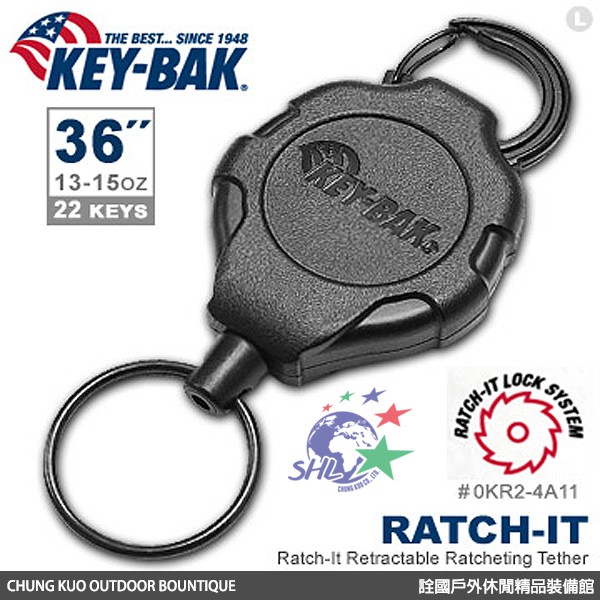 KEY BAK Ratch-It 鎖定系列36"超級負重伸縮鑰匙圈(附扣環) / 0KR2-4A11 【詮國】