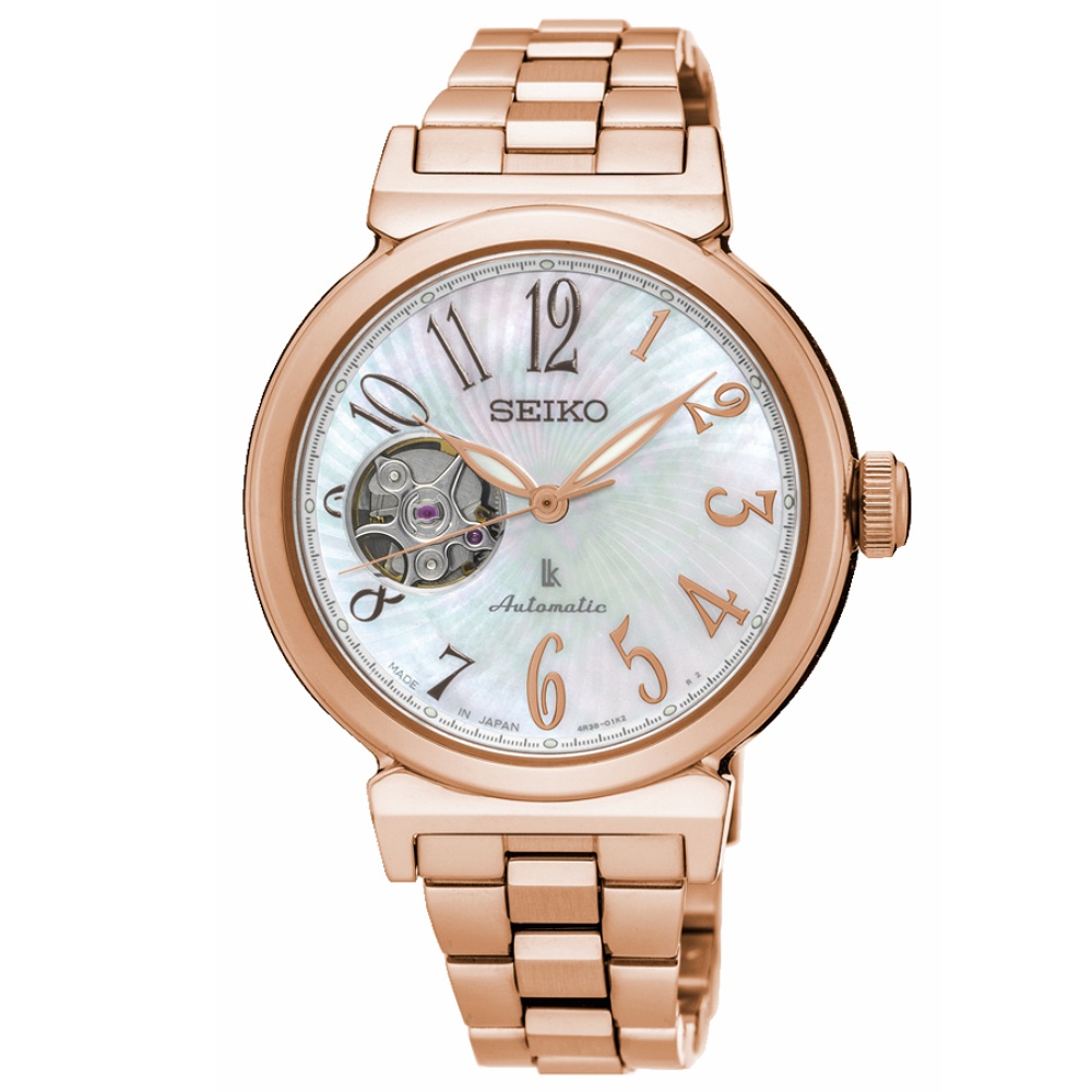 SEIKO 精工 Lukia系列 白色珍珠母貝 機械腕錶 (SSA836J1/4R38-01E0K) SK042