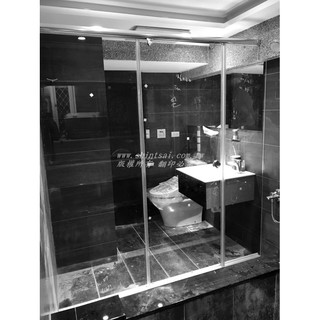 淋浴間玻璃工程 淋浴拉門 淋浴間 乾濕分離 一字型無框橫拉門 L型淋浴間 玻璃門 含安裝 尺寸價錢都不同