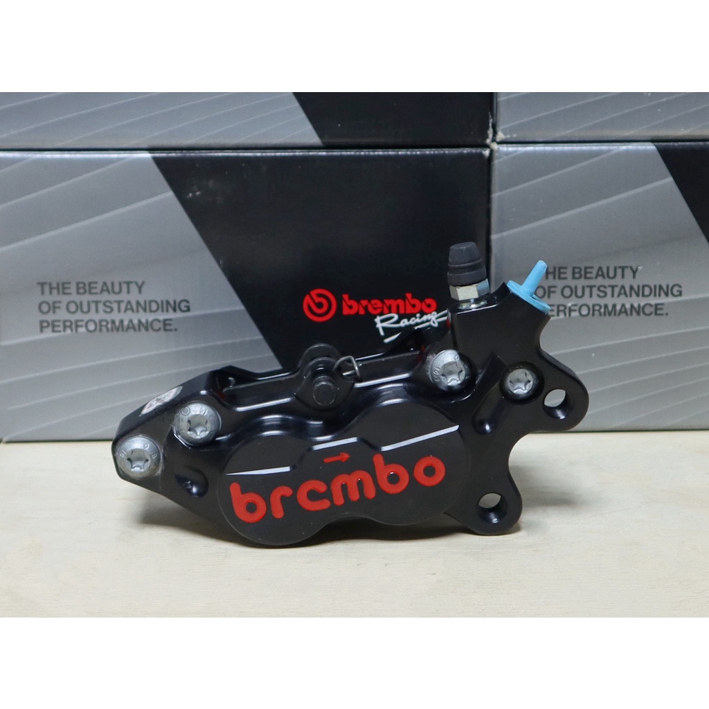 【ST】Brembo CNC對四 (右卡) 黑底紅字 單插銷 孔距40mm 活塞30/34