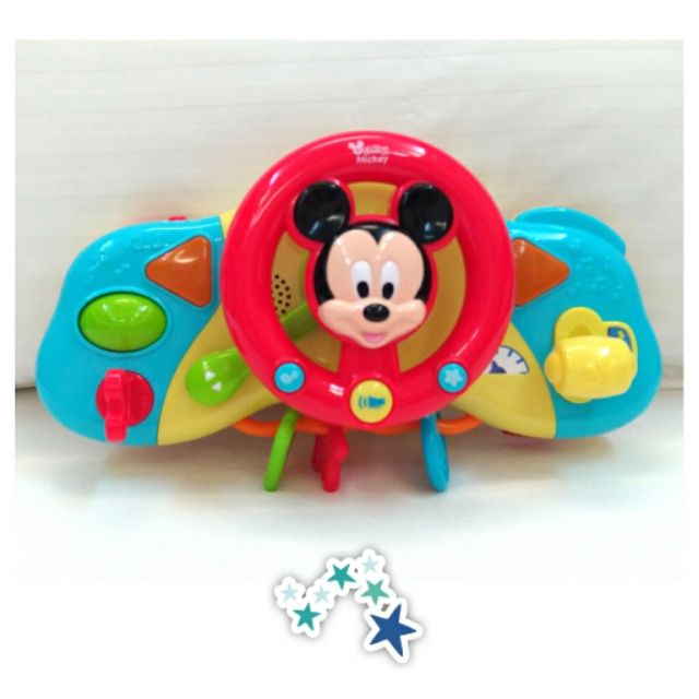 優質二手 迪士尼Disney米奇幼兒玩具床邊多工能聲光音效方向盤