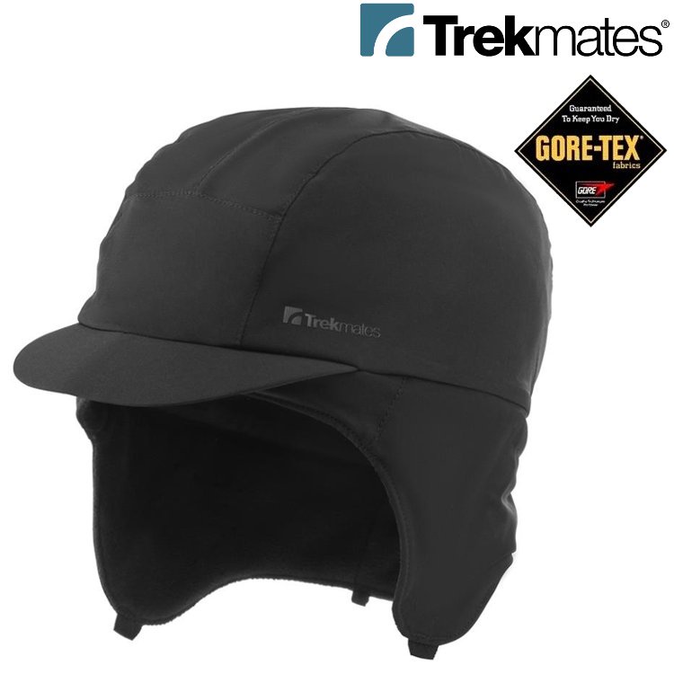 Trekmates Rushup GORE-TEX 彈性防水覆耳保暖登山帽 TM-004840 黑
