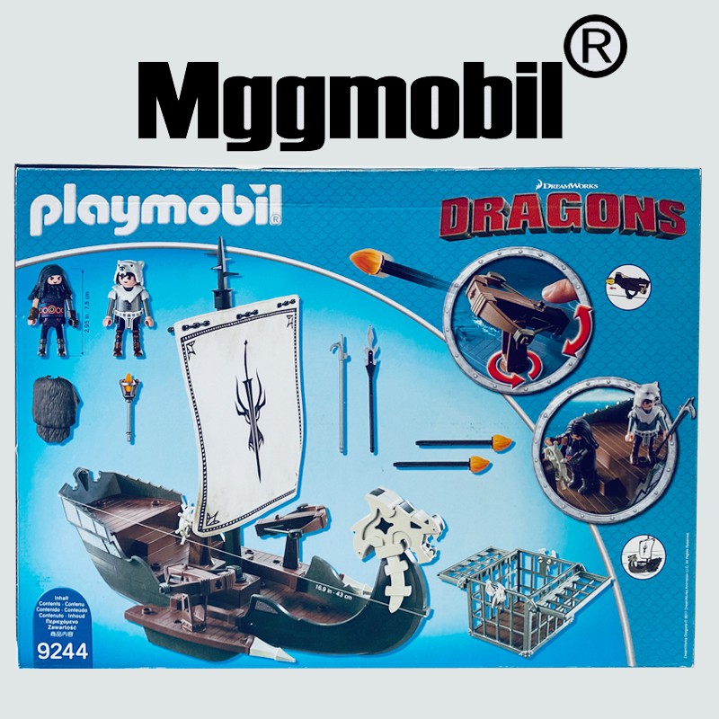 ~熱銷~新款現貨德國playmobil9244摩比世界百樂寶馴龍高手捕龍船兒童積木