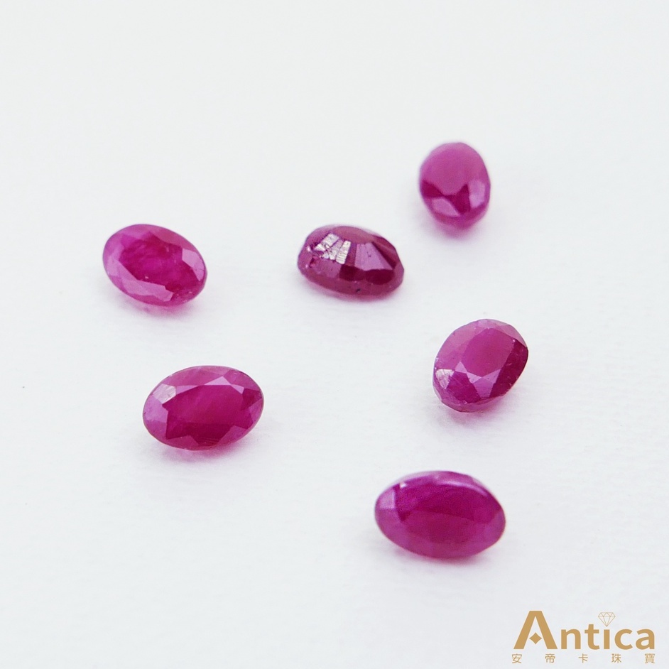 【Antica】紅寶石 Ruby 橢圓 4*6mm 無燒 紅寶 裸石 紅寶 無燒 (我最優惠) 安帝卡珠寶